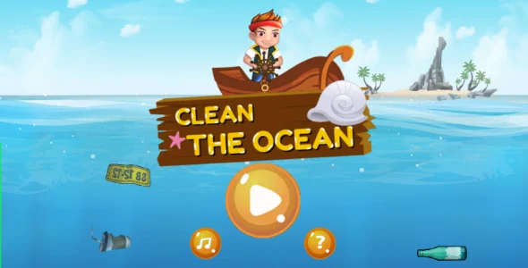 Clean The Ocean - Gold Miner Style Game | CONSTRUCT 3 | HTML5 | C3P | APK