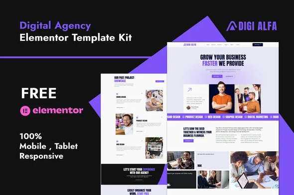 DigiAlfa - Digital Agency Elementor Template Kit