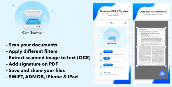 Doc Scanner - PDF Scanner Doc | SWIFT | ADMOB | READY TO SUBMIT