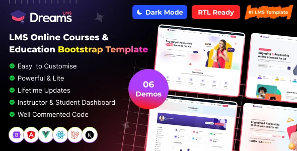 Dreams LMS - Online Courses & Learning Management Frontend & Admin Dashboard Template