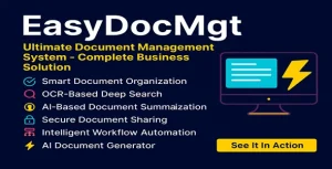 EasyDocMgt- AI-Powered Document Management System with File Sharing, Workflow, and OCR