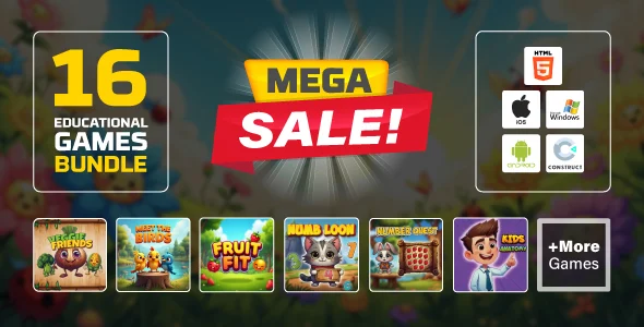 Educational Game Bundle - 16 Educational Games (HTML5 + Android) | Construct 3