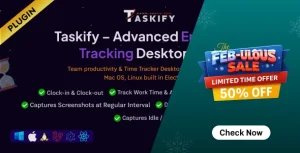 Employee Monitoring - Work, Active, Idle, Break Time & Screenshots - Desktop App Plugin for Taskify
