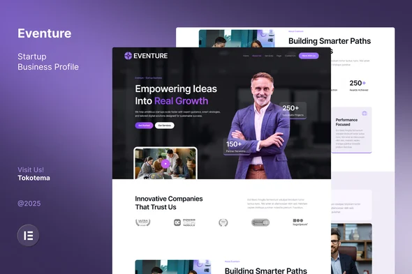 Eventure - Startup Business Company Profile Website Elementor Template Kit