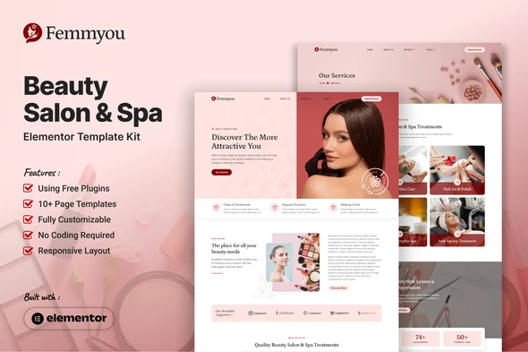 Femmyou - Beauty Salon & Spa Elementor Template Kit