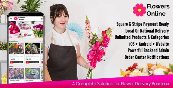 Flower Shop Online Flowers Delivery App + Website Florist Bouquet Ordering Florists Floristry System