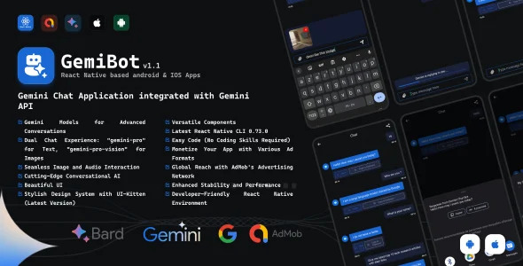GemiBot v1.1 - Gemini AI Android & iOS Chat App