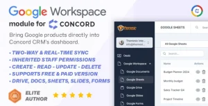 Google Workspace Integration Module for Concord CRM - Google Drive, Sheets, Docs, Forms & Slides