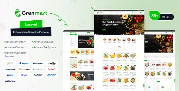 Grenmart - Organic & Grocery Laravel eCommerce