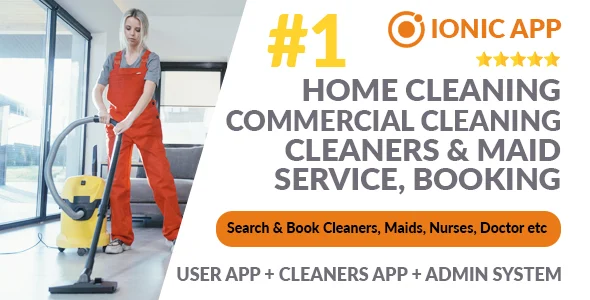 Home Cleaning Service Booking Search & Book Residential Commercial Dry Cleaners Laundry Business App