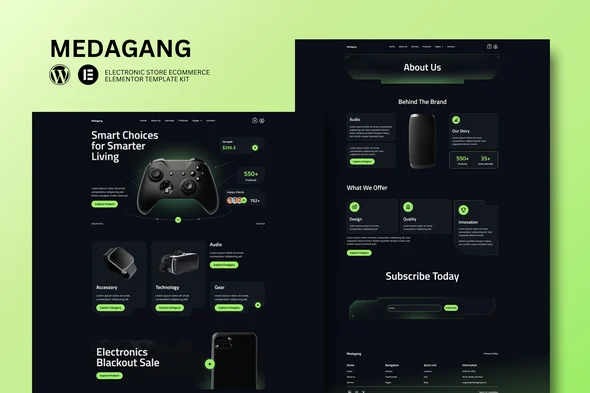 Medagang - E-Commerce Electronics Store Elementor Template Kit