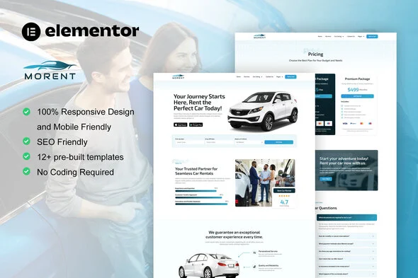 Morent - Car Rental Elementor Pro Template Kit