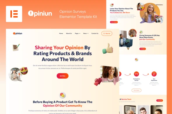 Opiniun - Opinion Surveys Elementor Pro Template Kit