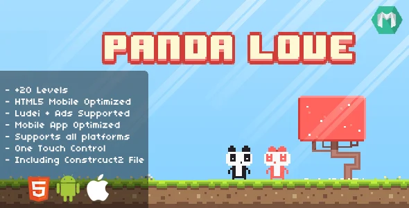 Panda Love - HTML5 Game (Construct 2 & Construct 3)