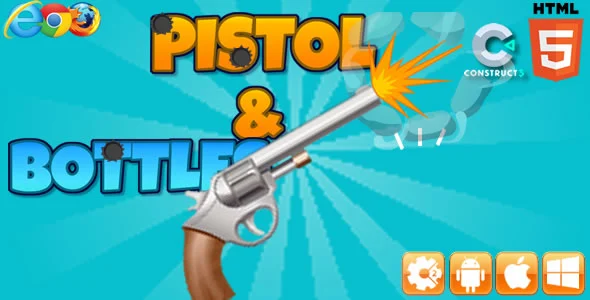 Pistol & Bottles - HTML5 Game - Construct 3(c3p)