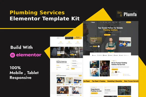 Plumfa - Plumbing and Plumber Services Elementor Template Kit