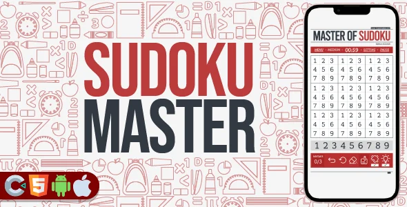 Premium Game - Master Sudoku Game - HTML5,Construct3