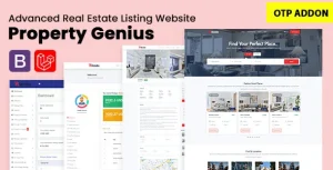 Property Genius - Real Estate Listing Website with OTP