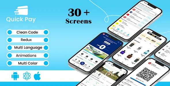 QuickPay - Paytm Clone | Digital Payments l Flights Booking | Movie Booking iOS/Android App Template