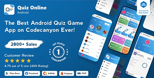 Quiz Online | Trivia Quiz | Android Quiz Game + Admin Panel