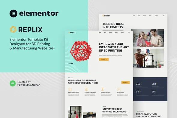 Replix - 3D Printing & Manufacturing Services Elementor Template Kit