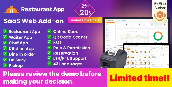 Restaurant App SaaS Web Add-on