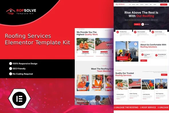 Roofsolve - Roofing Services Elementor Template Kit