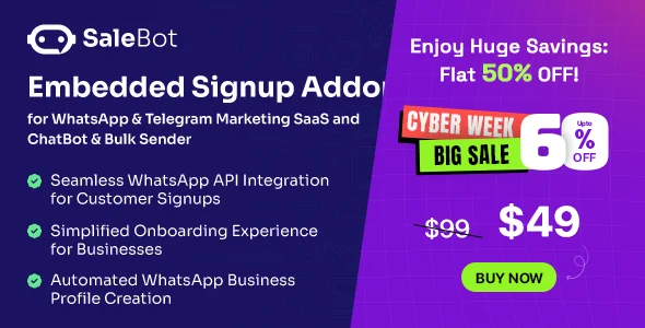SaleBot WhatsApp Embedded Signup Addon for SaleBot