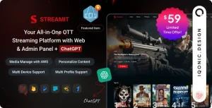 Streamit Laravel- OTT, Movies & Live Video Streaming Platform