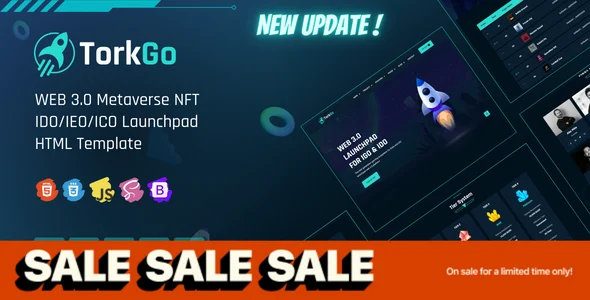 Torkgo - Web 3 Metaverse IDO,ICO, NFT Launchpad HTML Template
