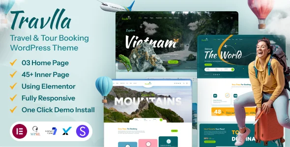 Travlla- Travel & Tour Booking Agency WordPress Theme