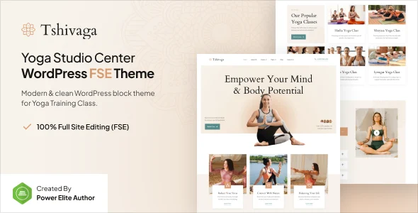 Tshivaga - Yoga Studio & Training Center Gutenverse FSE WordPress Theme