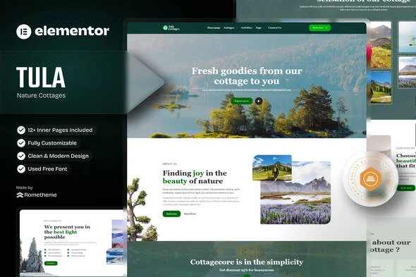 Tula - Nature Cottages Elementor Template Kit