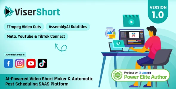 ViserShort - AI Powered Video Short Maker And Automatic Post Scheduling SAAS Platform