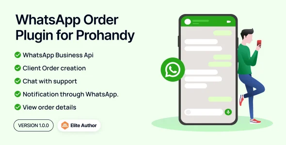 WhatsApp Order Plugin for Prohandy - On-Demand Handyman & Home Service Provider Marketplace