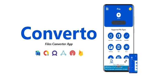 Converto - Files Converter App | ADMOB, FAN, APPLOVIN, FIREBASE, ONESIGNAL