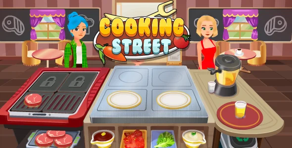 Cooking Street - Premium HTML5 Game for Web, Mobile and FB Instant games (Construct 3)