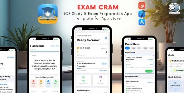 Exam Cram - iOS Study & Exam Preparation App Template