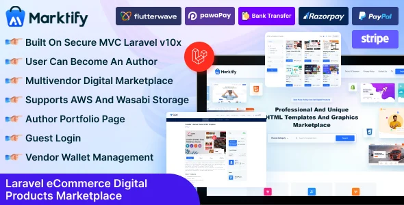 Marktify - Laravel eCommerce Digital Product Multivendor Marketplace