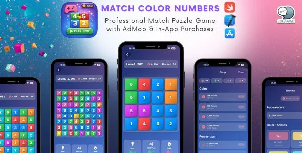 Match Color Numbers - Professional iOS Match Puzzle Game with AdMob & In-App Purchases