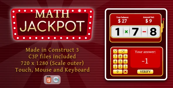Math Jackpot - HTML5 Educational game