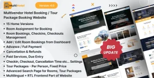 MultiHotel - Multivendor Hotel Booking / Tour Package Booking Website
