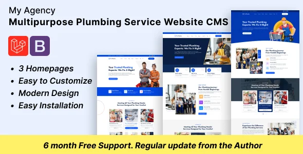 My Agency - Multipurpose Plumbing Service Website CMS