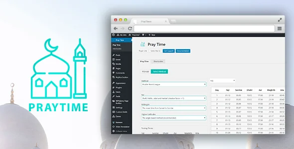 PrayTimes - Islamic Prayer Time WordPress Plugin