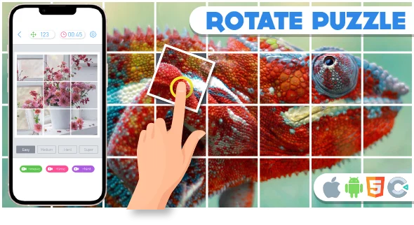 Premium Game - Rotate Puzzle Game - HTML5,Construct3