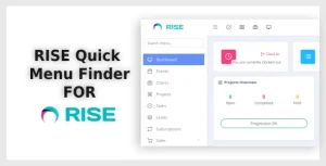 RISE Quick Menu Finder - Smart Sidebar Search for RISE CRM
