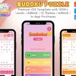 Sudoku Puzzle - Premium iOS Template with 1000+ Levels | AdMob | 12 Themes | AdMob | In-App Purchase