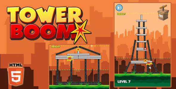 Tower Boom - HTML5 Puzzle Game (Phaser 3)