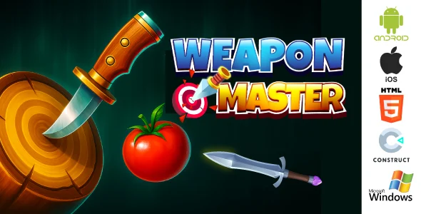 Weapon Master Game - Knife Hit Game (HTML5 & Android) | Construct 3 Game