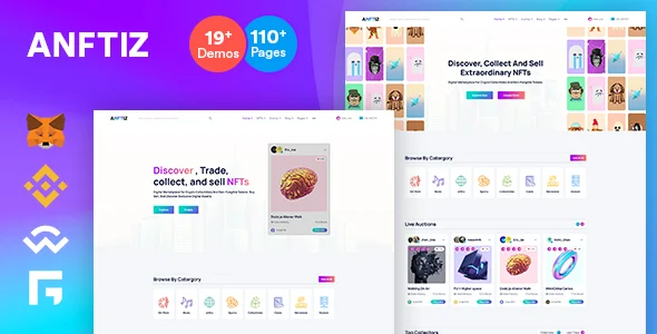 Anftiz – NFT Marketplace and Landing page Template